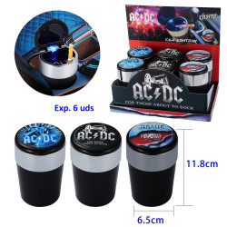 3T. Expositor con 6 ceniceros coche con led «AC/DC»