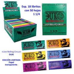 3T. «Lion Rolling Circus» DUKI EDICIÓN LIMITADA papel transparente 1 1/4 Exp. 18 libritos de 50 hojas