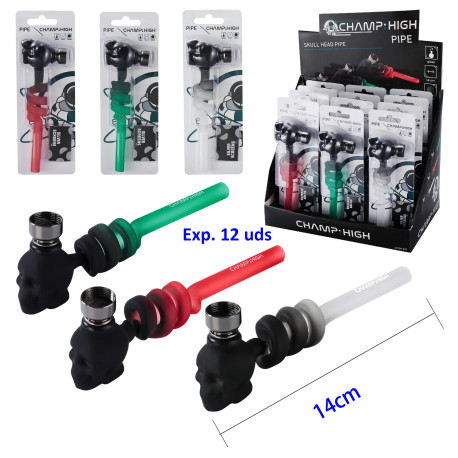 3T. Expositor con 12 pipas de cristal «CHAMP-HIGH» Skull
