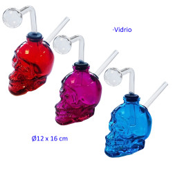 1T. 16 cm Bong de cristal y silicona colores surtidos aleatorios