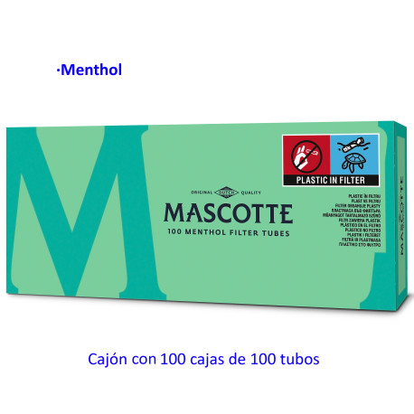 4T. 100 tubos Menthol «Mascotte» Cajón con 100 cajas