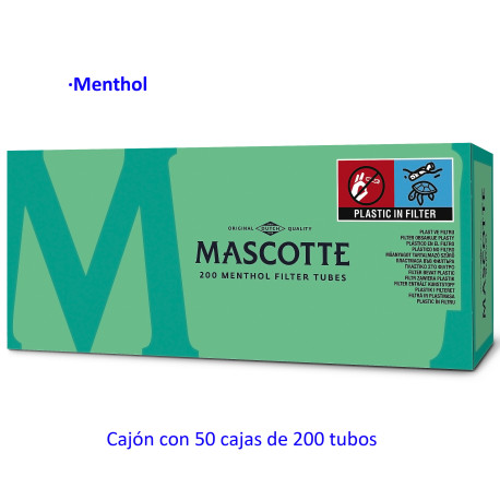 4T. 200 tubos Menthol «Mascotte» Cajón con 50 cajas