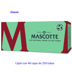 4T. 250 tubos Classic «Mascotte» filtro celulosa Cajón con 40 cajas