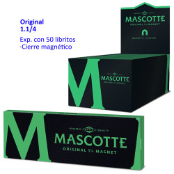 4T. Papel de liar «Mascotte» Original 1.1/4 magnético Expositor con 50 libritos