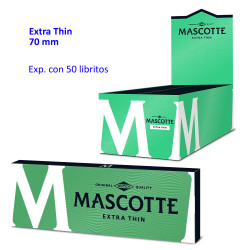 4T. Papel de liar «Mascotte» Extra Thin 70 mm. Expositor con 50 libritos