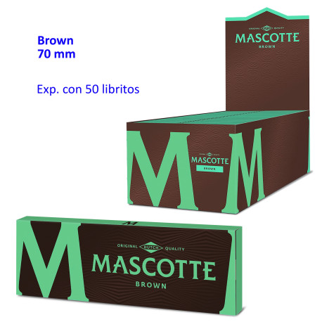 4T. Papel de liar «Mascotte» Brown 70 mm. Expositor con 50 libritos
