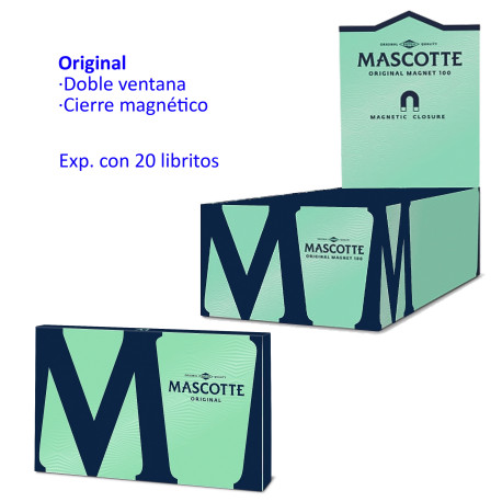 4T. Papel de liar «Mascotte» Original doble ventana magnético Expositor con 20 libritos