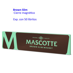 4T. Papel de liar «Mascotte» Brown Slim magnético Expositor con 50 libritos