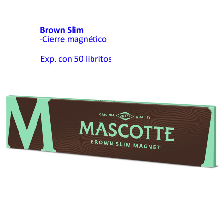 4T. Papel de liar «Mascotte» Brown Slim magnético Expositor con 50 libritos