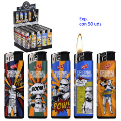 3T. Expositor con 50 encendedores piezo «Prof» Stormtrooper