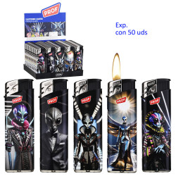 3T. Expositor con 50 encendedores piezo «Prof» Alien