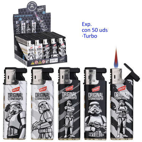 3T. Expositor con 50 encendedores turbo «Prof» Stormtrooper