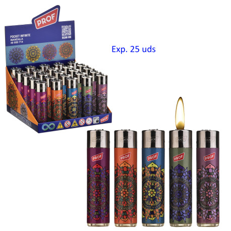 3T. Expositor con 25 encendedores piedra «Prof» Mandala