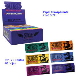 3T. «Lion Rolling Circus» DUKI EDICIÓN LIMITADA papel transparente  King Size Exp. 25 libritos de 40 hojas