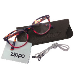 3T. Funda negra para gafas de lectura «Zippo» con paño microfibra y cordón
