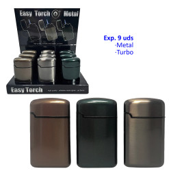 3T. Expositor 9 encendedores turbo jet «Easy Torch 8» metal dark 3