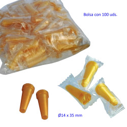 5T. Bolsa con 100 boquillas acrílicas doradas