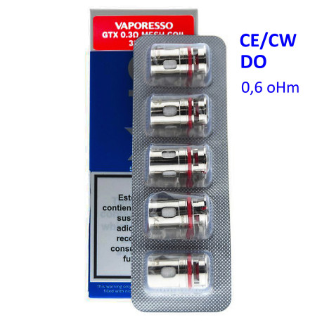 4T Resistencia GTX Mesh Coil 0,6 Ohm (5pcs) - Vaporesso