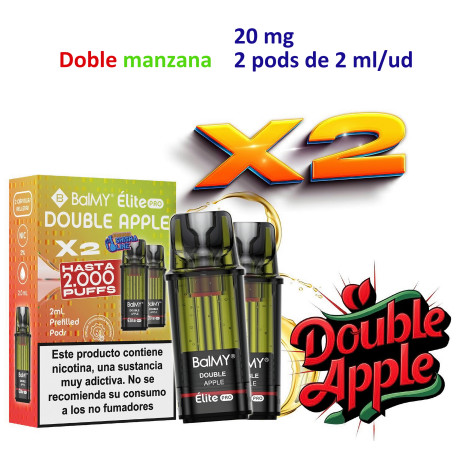 4T. Double Apple 20 mg. «BALMY ÉLITE PRO» 2 Pod recarga