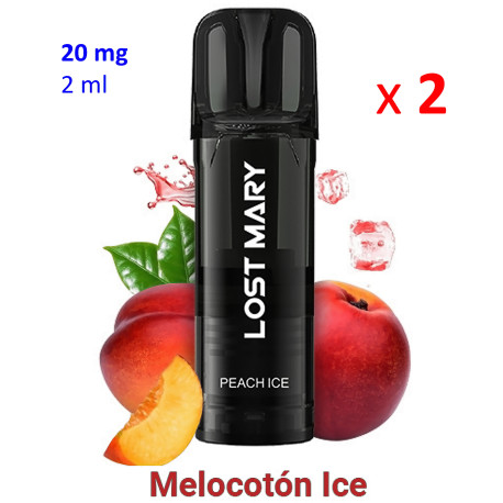 4T. 2 Pods Peach Ice 20mg. «Lost Mary TAPPO PRO»