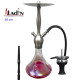 3T. 50 cm shisha ALADIN Captain Schwarz de aluminio plata con base de cristal rojo