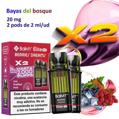4T. Berries dreams 20 mg. «BALMY ÉLITE PRO» 2 Pods recarga