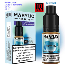 6T. 10 mg. Menthol «MARYLIQ» Sales de nicotina 10 ml.