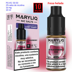 6T. 10 mg. Strawberry Ice «MARYLIQ» Sales de nicotina 10 ml.
