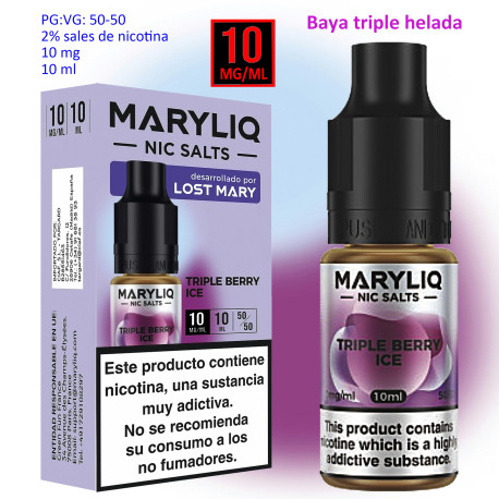 6T. 10 mg. Triple Berry Ice «MARYLIQ» Sales de nicotina 10 ml.
