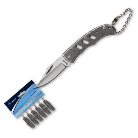 3T. 4 cm. Hoja Blister con 6 navajas «Albainox» con mango acero gris