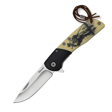 3T. 6,7 cm. Navaja «Albainox» «PESCA» con mango madera negra/ABS