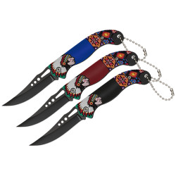 3T. 6,7 cm. Hoja Blister con 6 navajas «Albainox» INDIOS con mango ABS