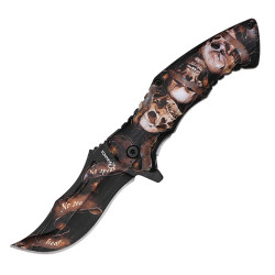 3T. 8,5 cm. Navaja «Albainox» con mango ABS diseño 3D calaveras