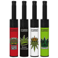4T. Clipper «MINI TUBE CANNA KING» Exp. 24 encendedores piezoeléctricos
