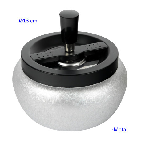 3T. Cenicero automático negro/plata 13 cm.
