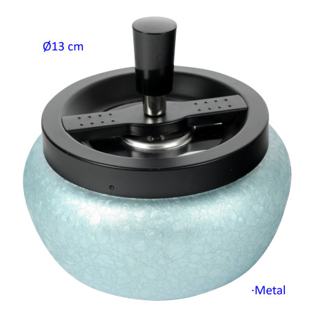 3T. Cenicero automático negro/azul claro 13 cm.