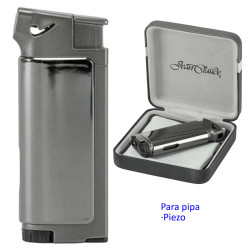3T. Encendedor piezo para pipa gris «Jena Claude» Dundee