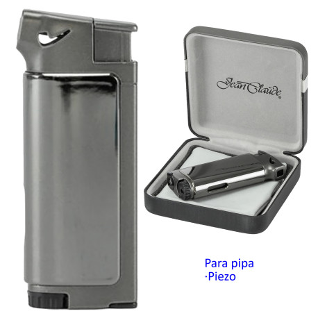 3T. Encendedor piezo para pipa gris «Jena Claude» Dundee