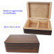 3T. Humidor madera nogal lacada con humidificador 26,4 x 19,1 x 8 cm.