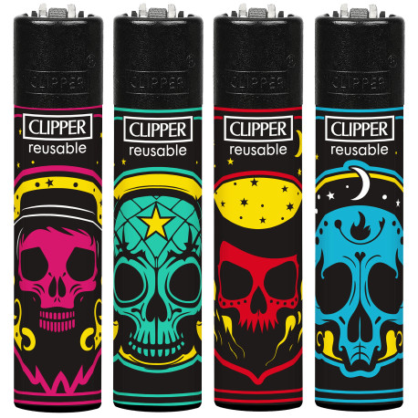 4T. Clipper «BLACK MAGIC SKULLS» Exp. 48 encendedores