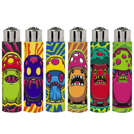4T. Clipper «MONSTER MUSHROOMS» Exp. 30 encendedores con funda