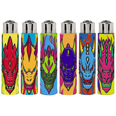 4T. Clipper «COLORFUL DRAGONS» Exp. 30 encendedores con funda