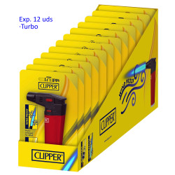 4T. Clipper «MEDIUM TORCH SOLID» Exp. 12 blisters con encendedor