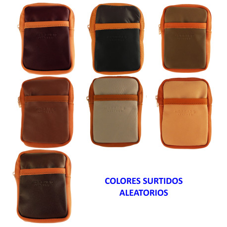 3T. Tabaquera piel 12 x 8 x 2 cm. colores surtidos aleatorios