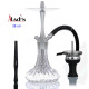 3T. 38 cm shisha ALADIN ALU380 de aluminio plata con base de cristal transparente