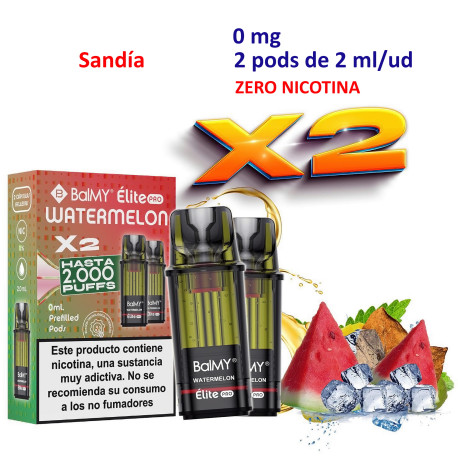 4T.Watermelon 0 mg. «BALMY ÉLITE PRO» 2 Pod recarga