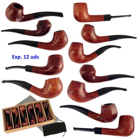 1T. Colección 12 cachimbas de madera