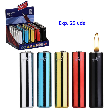 3T. Expositor con 25 encendedores piedra «Prof» Metal