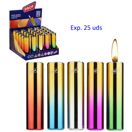 3T. Expositor con 25 encendedores piedra «Prof» Gold Gradient