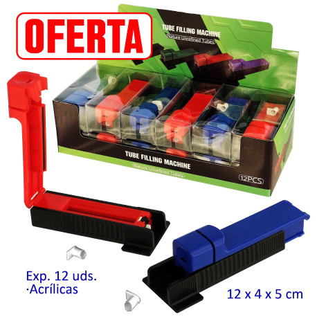 5T. Expositor con 12 máquina para llenar tubos acrílicas colores surtidos